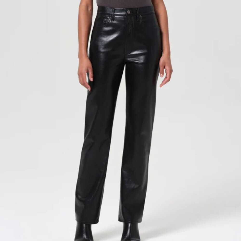 NWT Agolde Black Leather Detox Pant
